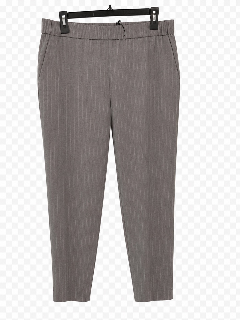 NWOT Fabiana Filippi 100% Virgin Merino Wool Gray Pinstripe Trousers Italy Size